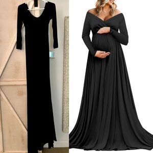 Saslax Maternity Gown in Black